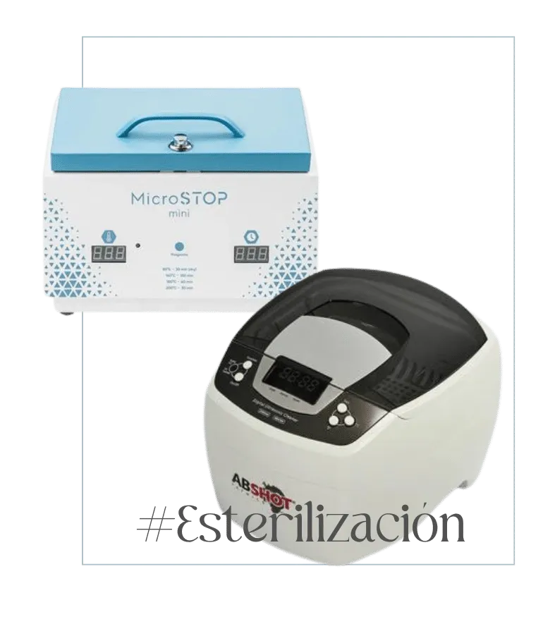 Máquina MicroSTOP para esterilización de herramientas en Hunter Beauty Bar, asegurando la higiene y seguridad de los tratamientos.