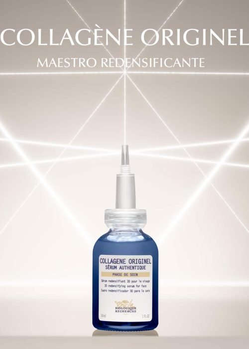 Sérum Collagène Originel de Biologique Recherche | Hunter Beauty Bar Frasco del sérum Collagène Originel de Biologique Recherche, un tratamiento facial redensificante disponible en Hunter Beauty Bar, centro oficial en Aravaca.